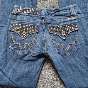MISS
ME Studded Boot Cut Blue Jeans Size 27